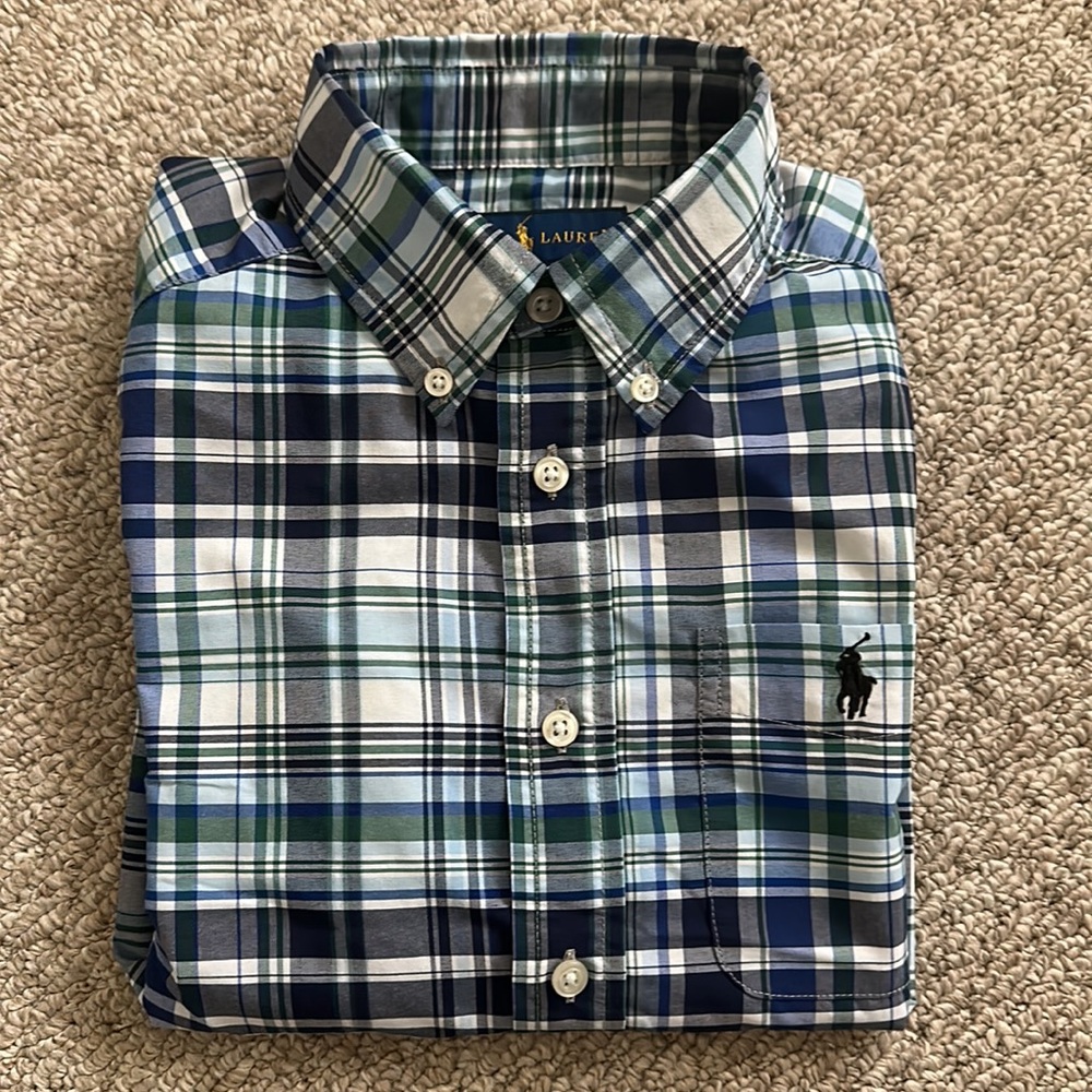 Ralph Lauren Boys Button Down Short Sleeve Size M (10-12)